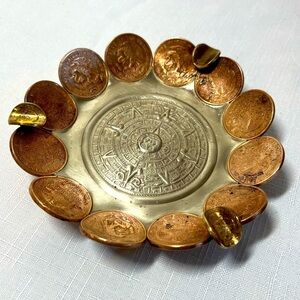 Vintage Mexican Coin Ashtray Peso Mexico Cincuenta Centavos Ashtray